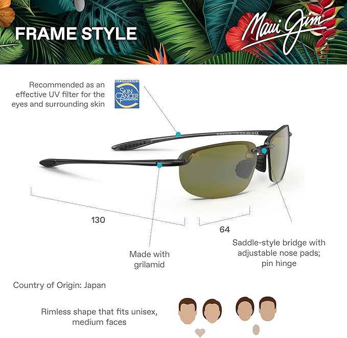 Maui Jim Polarized Men's and Women's Hookipa Rimless Reading Sunglasses