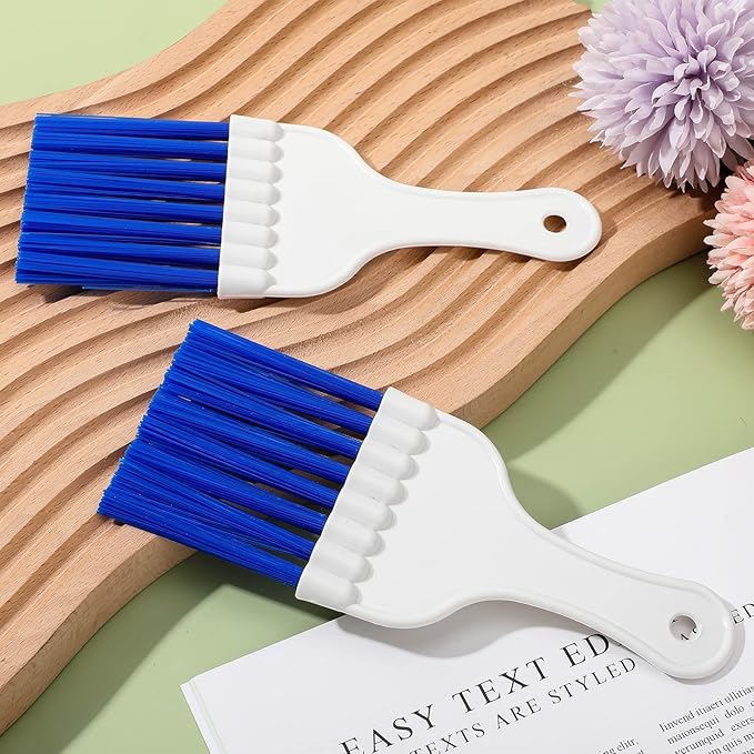 Boao 16 Packs Coil Brush Air Conditioner Condenser Refrigerator Cleaning HVAC Coil Cleaner Small Plastic Whisk Brush (Blue)