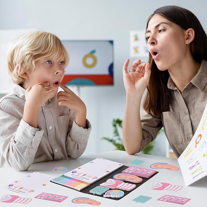 B1ykin Cute Sticky Notes Set - It’s A Good Day To Help Tiny Humans Communicate Self-Stick Notes Pad, 550 Sheets Writing Memo Pages Sticky Notepad for Teacher Appreciation Gifts for School Office (SLP)