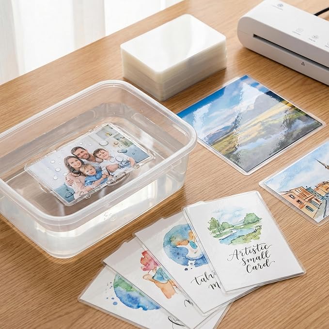 Calenzana 100 Pack 2 x 3.5 Laminating Sheets, 2.5x3.75 inch Thermal Laminating Pouches, 5 Mil