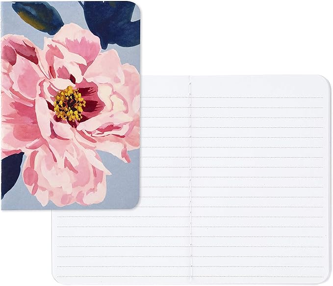 Hallmark Notepad Bundle with Pen, Pretty Pinks (3 Notepads in Assorted Sizes with Gold Pen)
