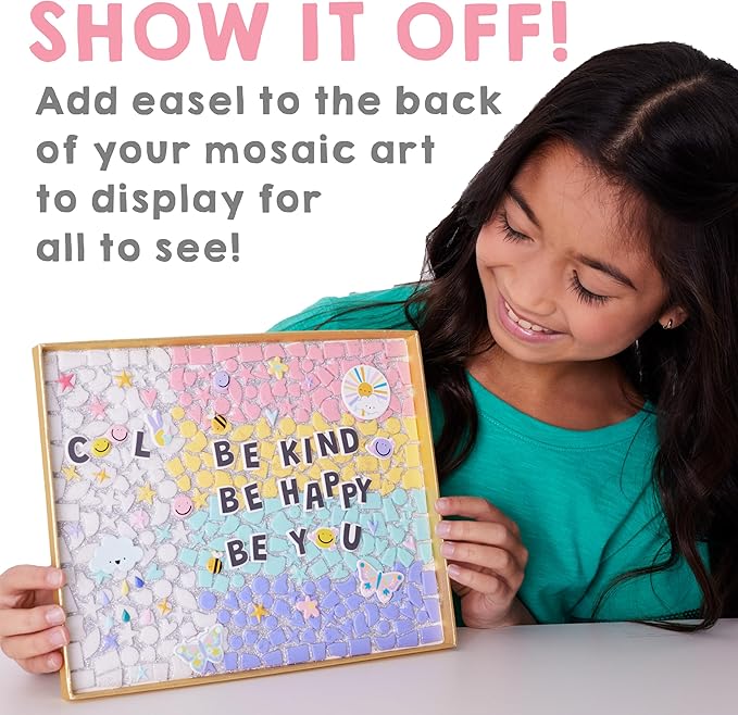 Creativity for Kids Rainbow Mosaic Craft Kit: Valentine Craft Kit for Kids, Gifts for Girls, Diamond Painting for Kids (Ages 7+)