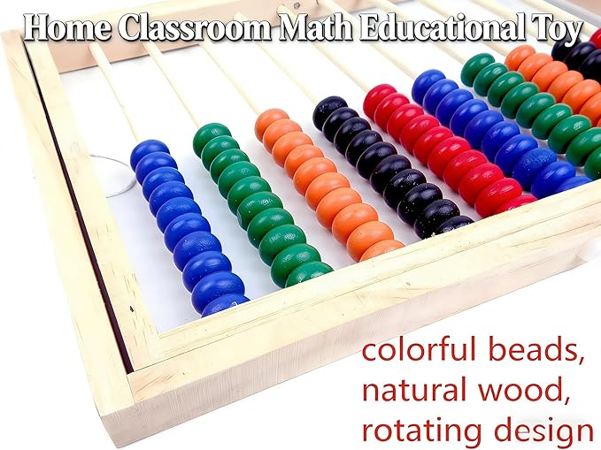 MAGIKON Wooden Counting Number Frame, 10 Rows Abacus for Kids Learning Math (11-1/2-Inch)