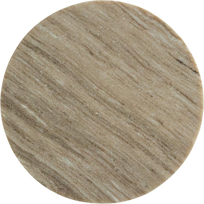Creative Co-Op Round Marble Charcuterie or Cutting Board, Beige