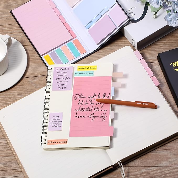 Mr. Pen- Sticky Notes Set, 410 Pack, Pastel Macaron Divider Sticky Notes, Planner Sticky Note Dividers Tabs