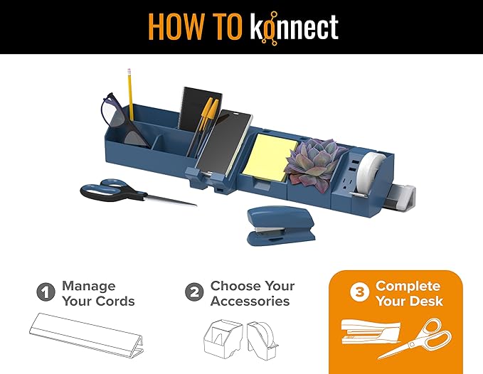 Bostitch Office Dynamo Stand-Up Stapler with Built-in Pencil Sharpener, Staple Remover and Staple Storage, Navy Blue (KT-B696-BLUE)