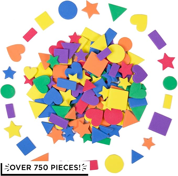 Horizon Group USA Assorted Self Adhesive Foam Shapes, Multicolored