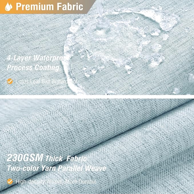 BTTN Stall Fabric Shower Curtain, 60 Inch Linen Textured Heavy Duty Small Cloth Shower Curtain Set with 10 Plastic Hooks, Narrow Simple Modern Weighted Shower Curtains for Bathroom - 60 x 72, Fog Blue
