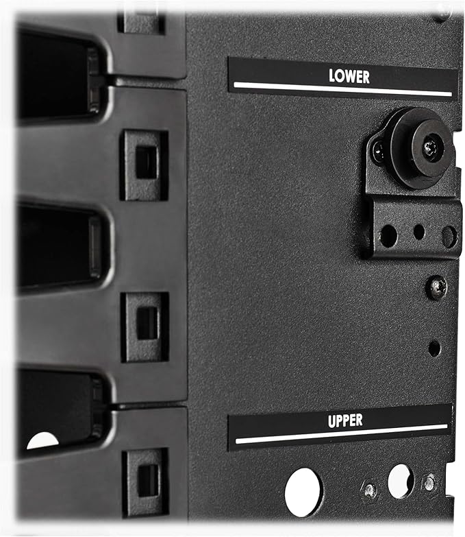 Tripp Lite Vertical Cable Manager, High-Capacity Deep Double Finger Duct, Front-Facing Cover, Four 3.5 feet Tall Sections, 6 inch Wide x 11.4 inch Depth, Black, 5-Year Warranty (SRCABLEVRT6HD2)