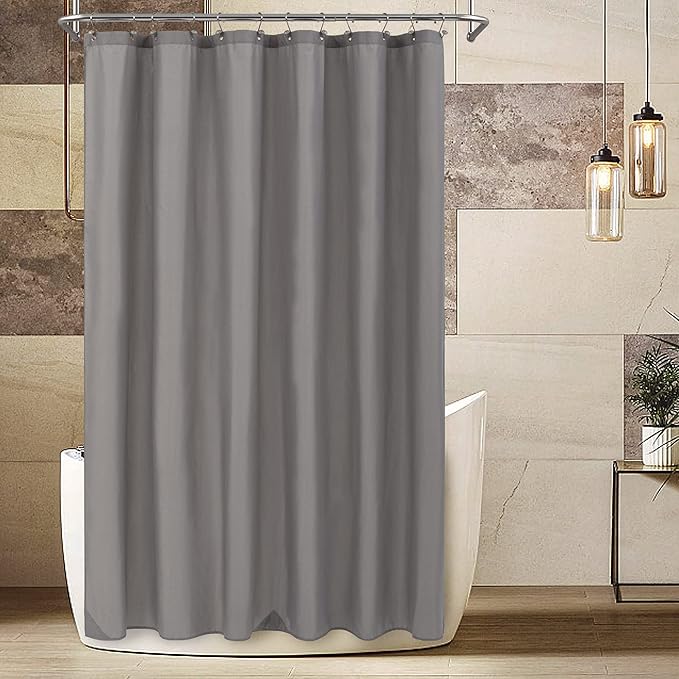 ALYVIA SPRING Extra Long Fabric Shower Curtain Liner Waterproof - 72" x 84", Soft & Lightweight XL Shower Curtain with 3 Magnets, Machine Washable - 72x84, Grey