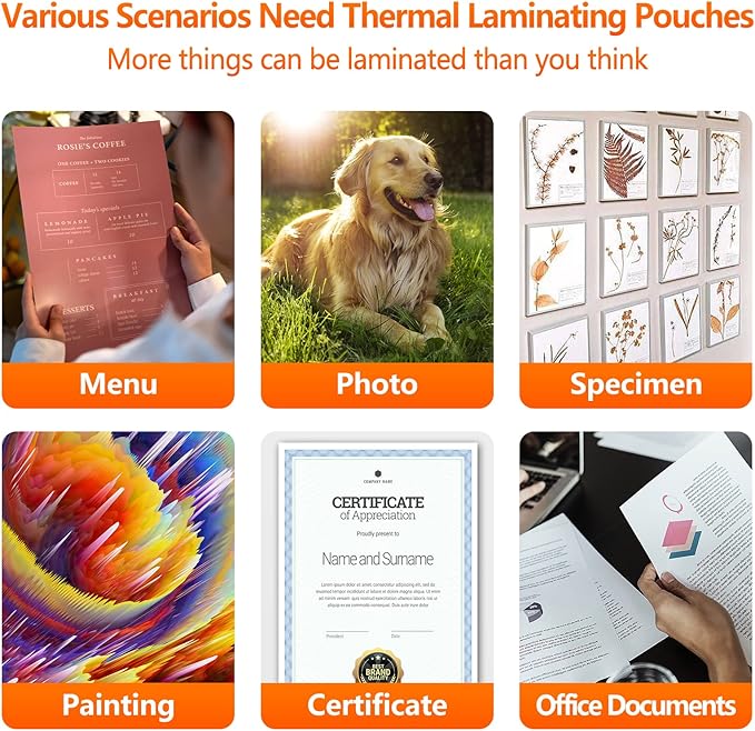 SJPACK Thermal Laminating Pouches, 9 x 11.5 Inches Laminating Sheets, 3 mil Thick Laminate Sheets, 100 Pack,Clear