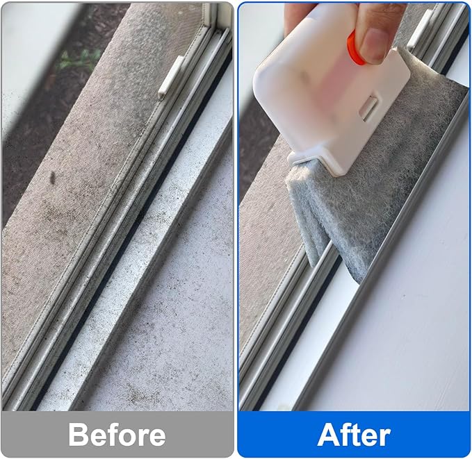 XANGNIER Window Sill Cleaner Tool,8 Pcs Magic Door Window Track Cleaning Tools Kit,Sliding Door Track Cleaner,Groove Crevice Cleaning Brush for Tile Lines/Shutter/Car Vents/Air Conditioner/Keyboard