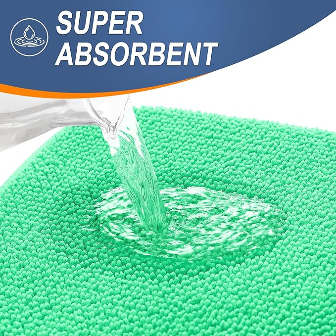 OLANLY Thick Memory Foam Bath Mat Rug 36x24, Extra Soft Absorbent Bathroom Rug, Quick Dry Bath Mats, Non-Slip, Machine Washable Carpet for Bathroom, Tub and Shower, Home Decor Accessories, Mint Green