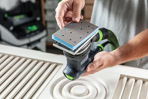 Festool 578800 Granat Profile Medium 80x133 mm Profile Sanding Sheets – 10 Pack | Flexible Foam Abrasive for Contours, Moldings & Curved Surfaces | Hook & Loop, 1/2" Foam Backing
