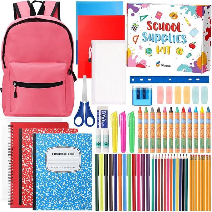 79 Pcs Christmas Gift Box for K-5 Elementary Middle Kit Bundle Bulk Essential for Operation Charity Xmas Gift(Pink)