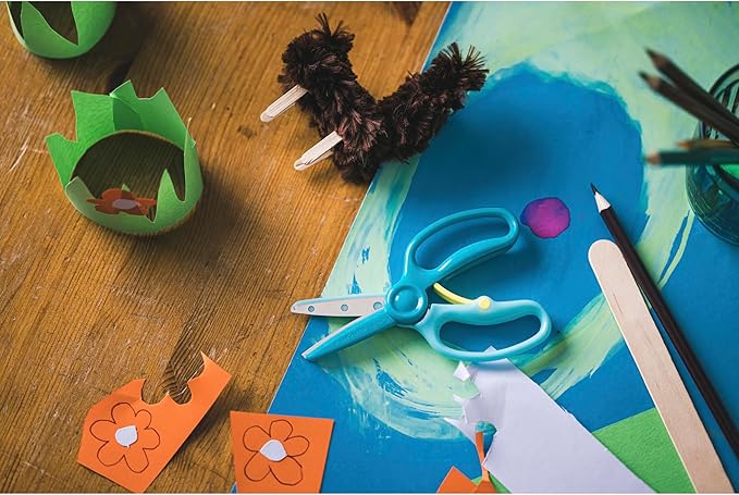 Fiskars Kids Scissors, Toddler Safety Scissors, Spring-Action Training Lever & Blunt Tips for Ages 3+, 6-Pack, Assorted Colors