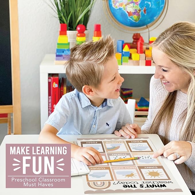 Hadley Designs 16 Educational Posters for Toddlers 1-3 - Learning Poster for Kids Ages 3-5, Alphabet Chart Playroom Homeschool Daycare & Classroom Decor, Kindergarten & Preschool Classroom Must Haves