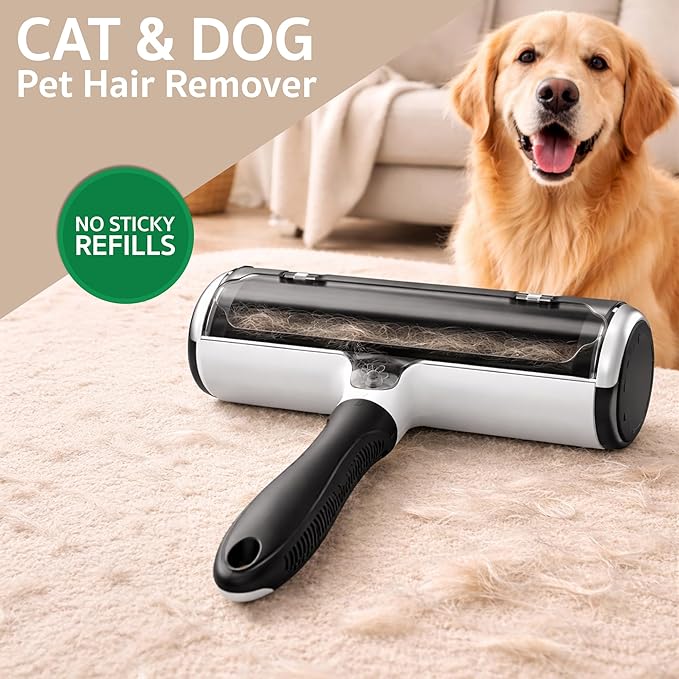 Pet Hair Remover Roller – Reusable Dog & Cat Hair Lint Roller for Couch, Carpet, Furniture, Rugs & Car Seats