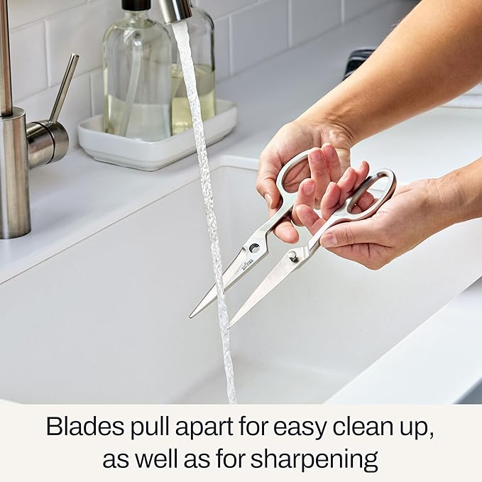 All-Clad Stainless Steel, All Purpose Kitchen Shears,Heavy gauge, Ergonomic, Rust-resistance, Food Scissors for Kitchen, Chicken, Poultry, Fish, Meat,Shelfish, Snipping herbs, 8.19 inch, Silver