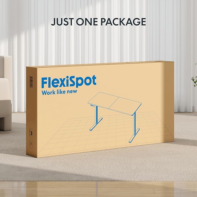 FLEXISPOT 63x24 Inch Electric Height Adjustable Standing Desk for Home & Office, Splice Board Desk for Computer Workstation, Study, or Creative Setup, Maple