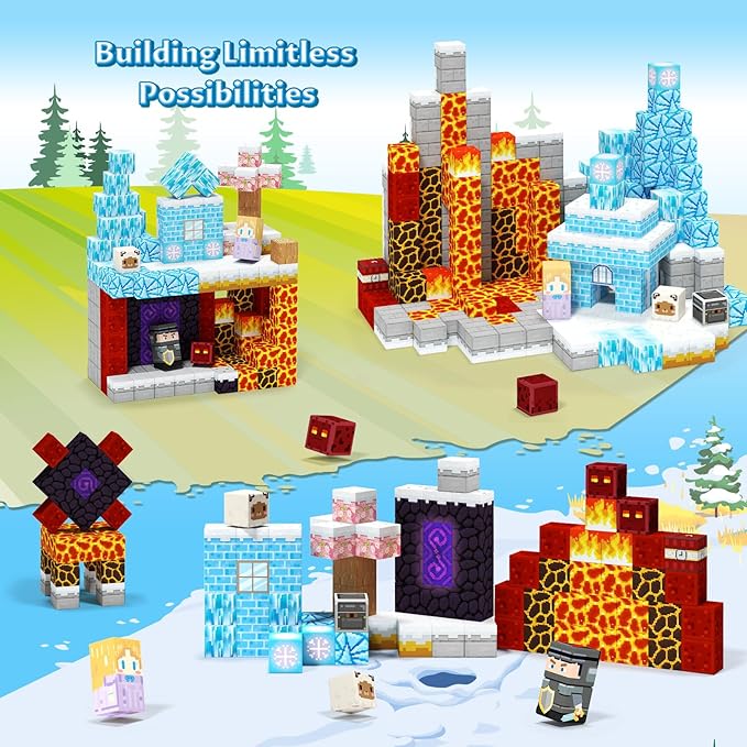 Magnetic Blocks, Magnetic Tiles Building Blocks, Easter Gifts for Kids,Magnet Cubes Kids Toys, Creative Travel Toys for 3-5 4-6 5-7 6-8 Year Old Boys Girls, Christmas Birthday Gifts for Children