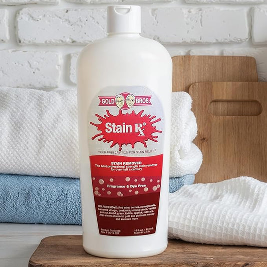 Stain Remover, Effectively Eliminates Stains from Wine, Berries & Blood on Colorfast Fabrics, Carpets, Upholstery & Jewelry, Fragrance & Dye-Free, Bleach-Free, Peroxides & Phosphates, 16 oz