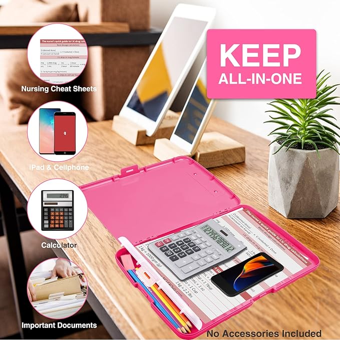 Sooez Clipboards with Storage, High Capacity Clip Boards 8.5x11 with Storage, Heavy Duty Nursing Clipboard Folder, Plastic Clipboard with Pen Holder for Women Teachers Work, School & Office Supplies