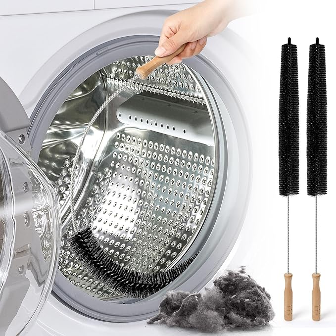 Dryer Vent Cleaner Kit, 2 Pack Dryer Lint Brush, 30 Inch Long Flexible Lint Remover, Refrigerator Coil Cleaning Brush, Home Essentials (Short-Style)