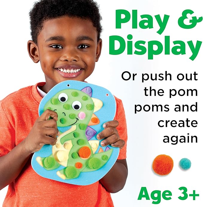 Creativity for Kids Pom Pom Pictures: Dinosaurs - Toddler Learning Toys, Sensory Play (Ages 3+)
