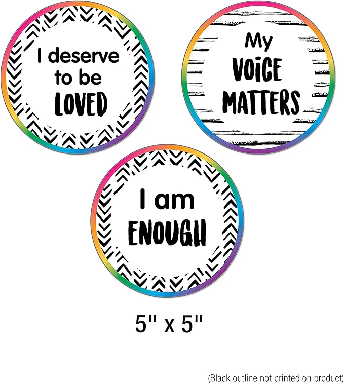 Carson Dellosa 32 pc Growth Mindset Bulletin Board Set, Motivational Poster with Affirmation Cards, Homeschool and Classroom Calm Down Corner Supplies and Boho Decor
