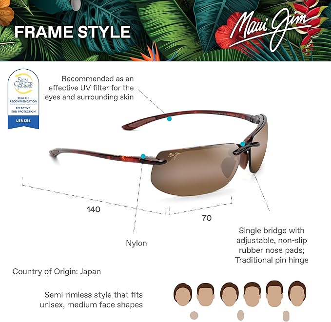 Maui Jim Polarized Men's and Women's Guardrails Aviator Sunglasses