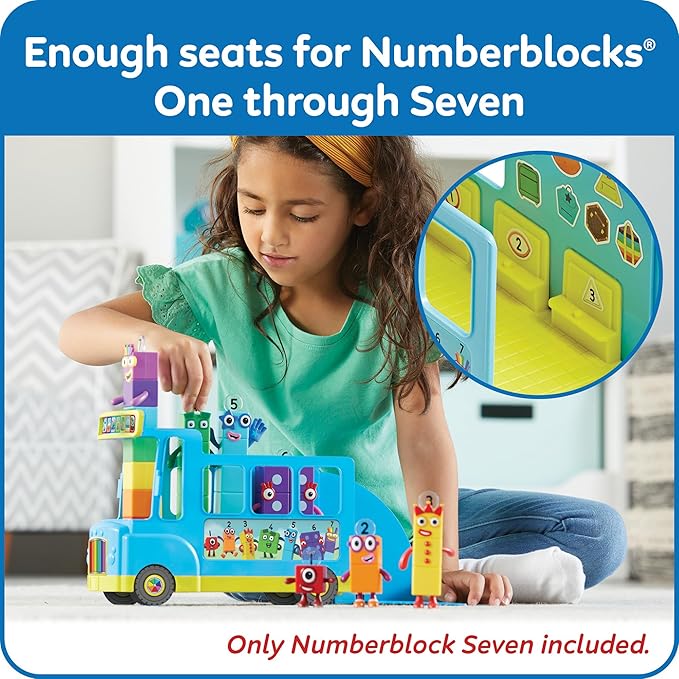 hand2mind Numberblocks Rainbow Counting Bus, Music Toys for Kids Ages 3-5, Toddler Musical Number Toys, Play Figure Playsets, Preschool Learning Toys, Birthday Gifts for Kids