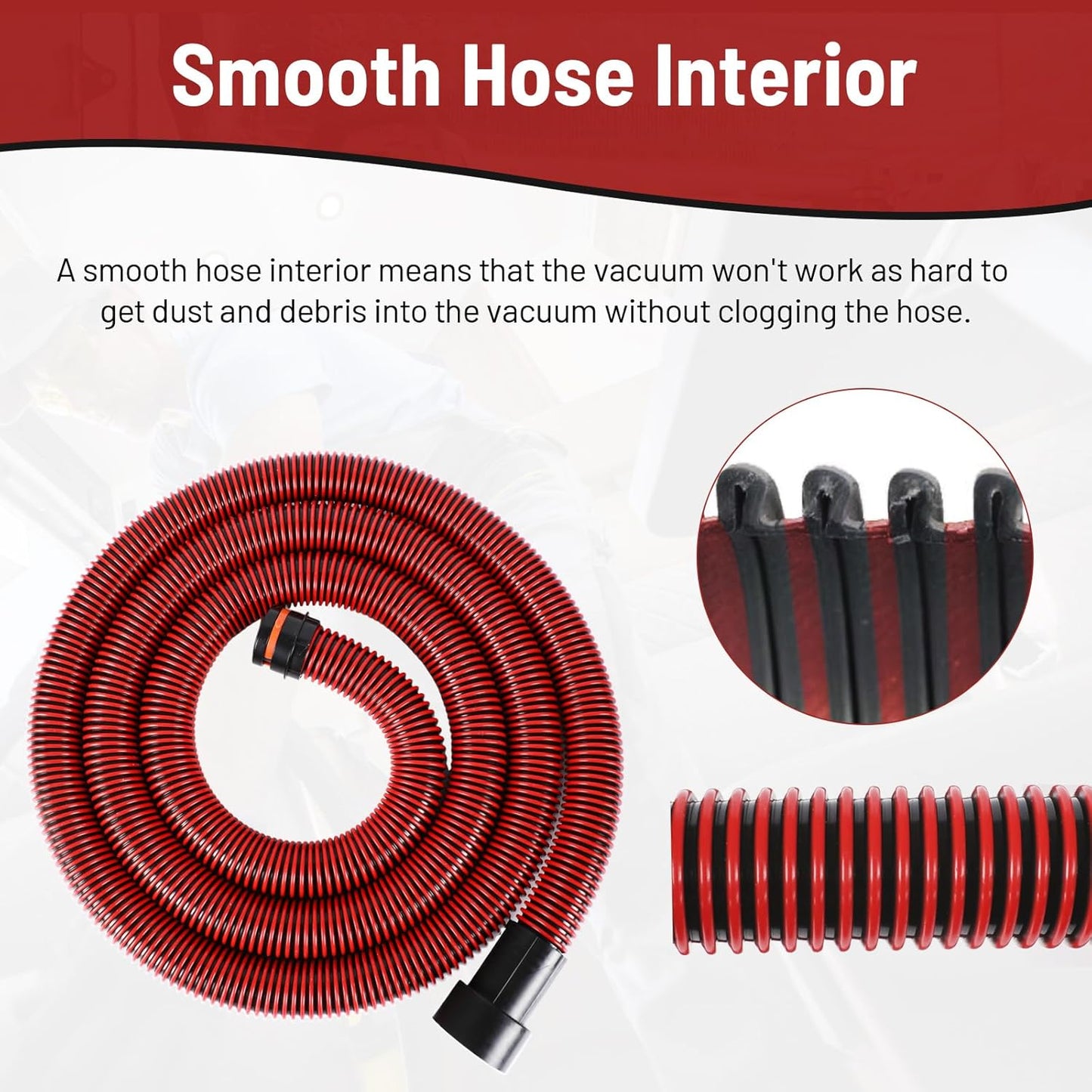 Klabb 16 Feet Dust Collection Hose Kit for Home and Shop Vacuums System with 6 Adapters of Woodworking Power Tool and Sander,Compatible with Multi-Brands Power Tool Adapter Set for Dust Collection
