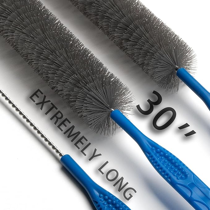 Refrigerator Coil Cleaning Brush，Sewer Set Brush Clog Remover,for Toilet, Kitchen Sink, Sewer, Bathroom Bathtub Hair Clogging Cleaning Tool，Long Drain Brush