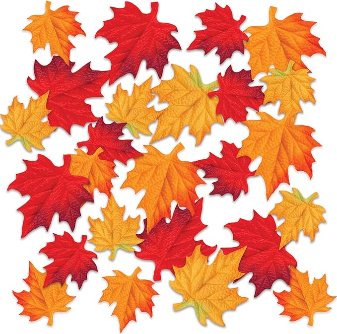 Beistle Deluxe Colorful Polyester Fabric Autumn Leaves