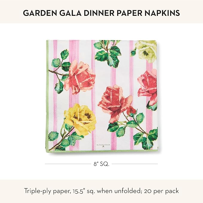 MACKENZIE-CHILDS Dinner Paper Napkins, Stylish Paper Dinner Napkins, Garden Gala