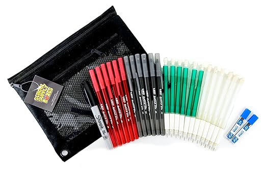 School Supply Boxes | High School Case (2 Boxes) | Back to School Essentials Kit for Students & Teachers | Includes 1" Binders, College-Ruled Notebooks, Highlighters, Markers, & More