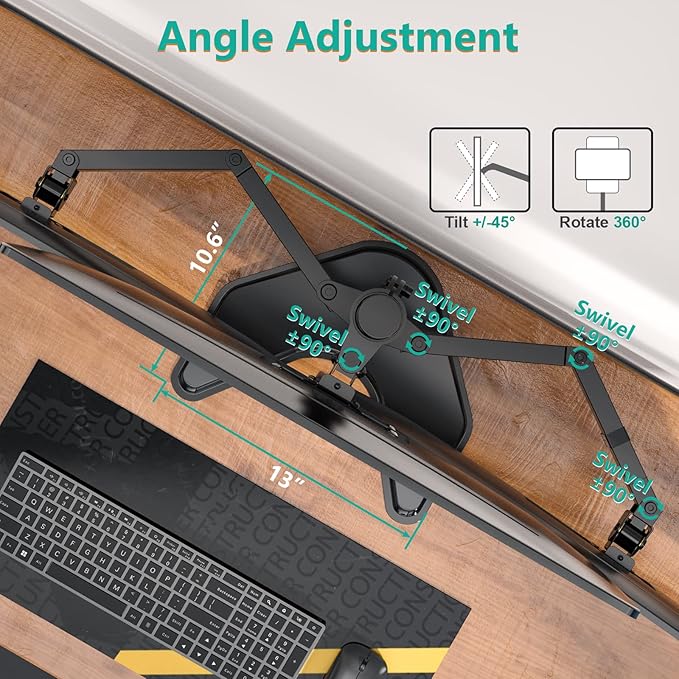 WALI Triple Monitor Stand, Free Standing Three Monitor Desk Mount Fully Adjustable, Fits 3 Screens up to 27 inch, 22 lbs Weight Capacity per Arm (MF003S), Black