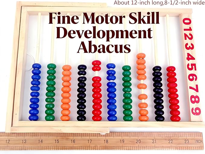 MAGIKON Wooden Counting Number Frame, 10 Rows Abacus for Kids Learning Math (11-1/2-Inch)