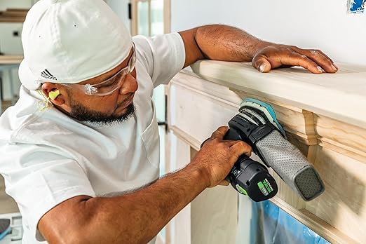 Festool 578805 Granat Profile Fine Delta Sanding Pads – 10 Pack | Flexible Foam Abrasive for Corners, Contours & Moldings | Hook & Loop, 1/2" Foam Backing, 100 mm Delta Shape