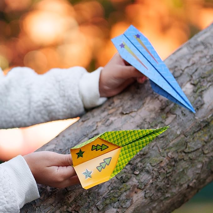 Creativity for Kids Paper Airplane Squadron - Create 20 Paper Airplanes, Mini Craft Kit for Boys, Easter Basket Stuffers and Gift for Boys, Kids Activities (Ages 6+)