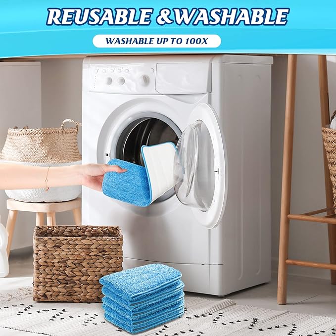 Microfiber Mop Pad, Spray Mop Replacement Heads for Wet Dry Mops, Machine Washable Reusable Household Replacement Pads for Hardwood and Hard Surface Floor Cleaning and Scrubbing(90 Pcs)