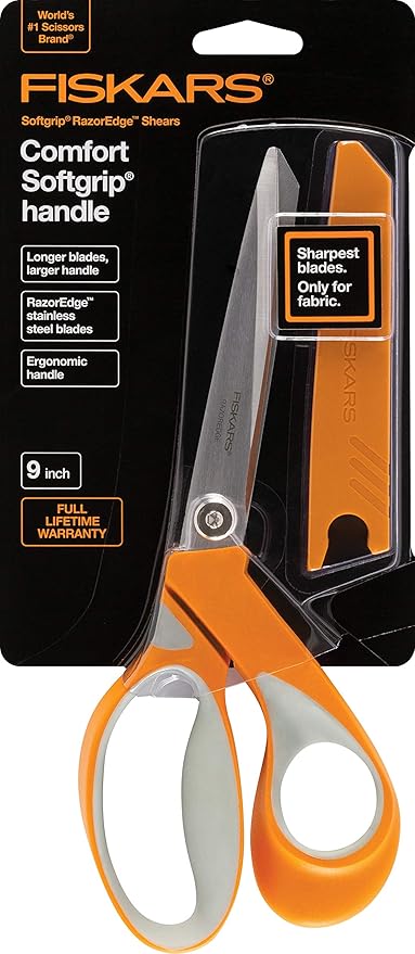 Fiskars Crafts 8195 RazorEdge Softgrip Fabric Shears, 9-Inch