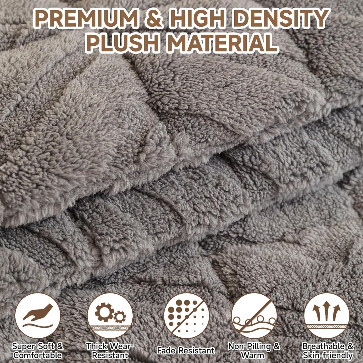 OTOB All Season Couch Cover for Dogs Washable, Non Slip Fuzzy Plush Pet Couch Covers Kids Pet Friendly, Geometric Jacquard Modern Soft Loveseat Sofa Slipcovers Protectors (Gray, 27.6"x59.1")