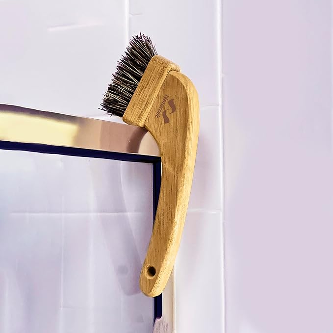 All-Natural Grout Brush Set | Wooden Cleaning Brush for Tile and Floor | Durable Floor Scrubber for Bathroom and Kitchen | Eco-Friendly Household Cleaning Tools – Pack of 2
