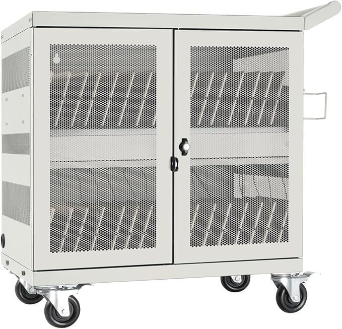 Tripp Lite 32-Port USB Charging Cart Storage Station for Android & Tablet, White (CSC32USBW)