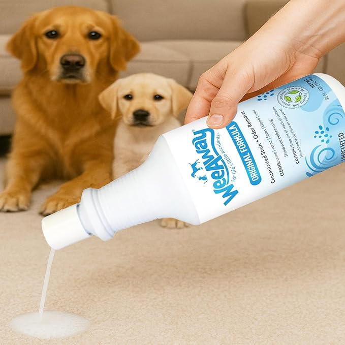 Wee Away Original Formula Concentrated Stain & Odor Remover, Enzyme Cleaner, Pet Urine Odor Eliminator for Home - Pet Mess Destroyer for Carpet & Furniture, Unscented, 32 fl oz