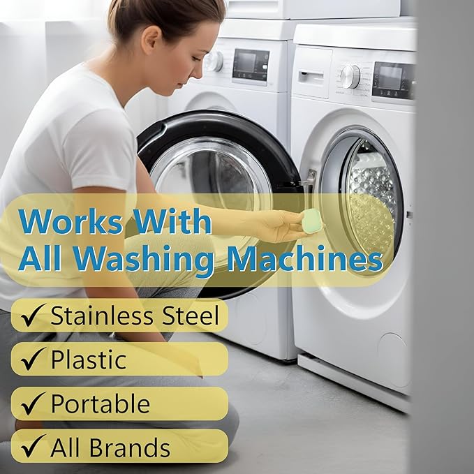 Washing Machine Cleaner – 24 Pack (1-Year Supply) Washing Machine Cleaning Tablets, Deep Clean for Front & Top Load Washers, Septic Safe, Eco-Friendly Deodorizer