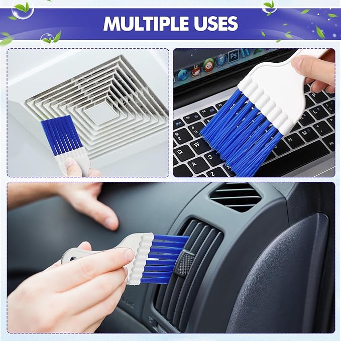 Boao 24 Packs Coil Brush Air Conditioner Condenser Refrigerator Cleaning HVAC Coil Cleaner Small Plastic Whisk Brush (Blue)