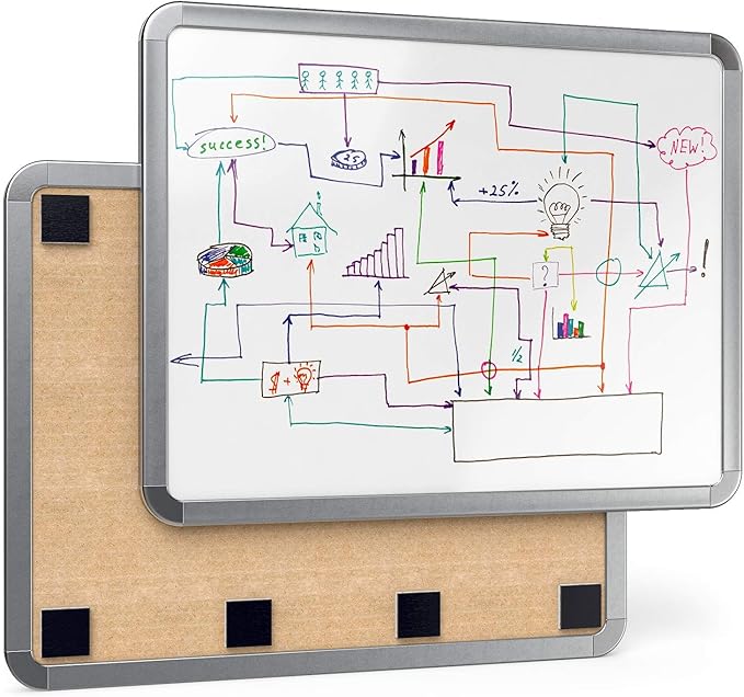 Arteza Framed Magnetic Dry Erase Board Set (2-Pack, 11x14 inches), Small Whiteboards with Marker & Magnets, Ideal for School Supplies, Office, Classroom, College Dorm Essentials